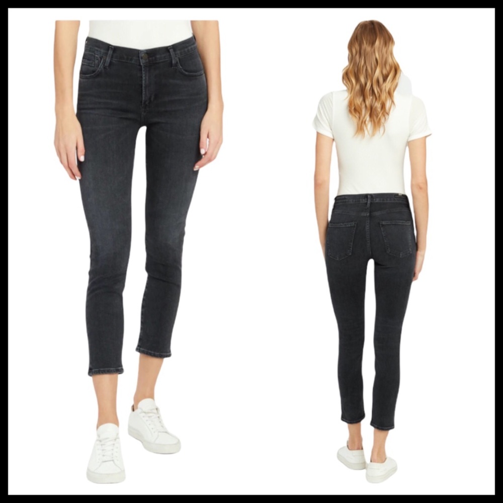 Citizens Of Humanity Black Cropped Ankle Skinny Jeans